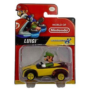 World of Nintendo Mario Kart 8 Luigi Yellow Race Car Figure Collectible Toy 2017